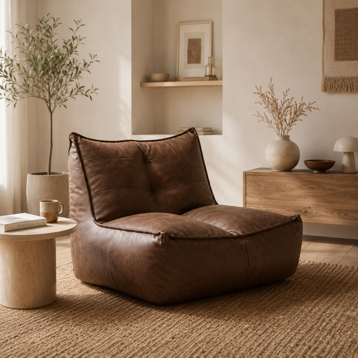 Fauteuil pouf vintage