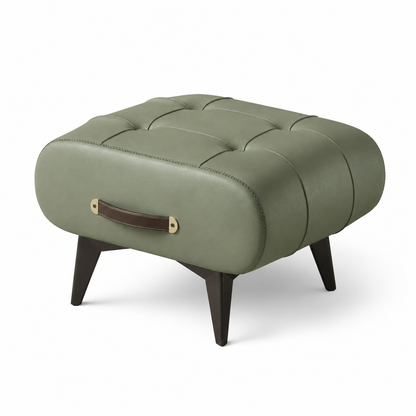 Pouf design cuir noir