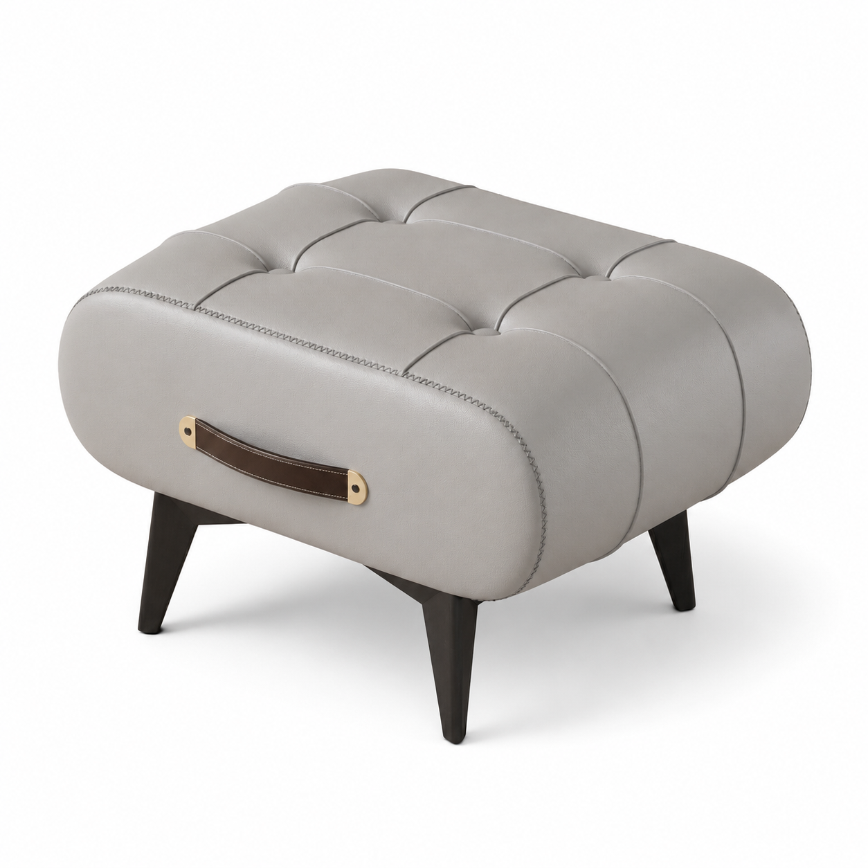 Pouf design cuir noir