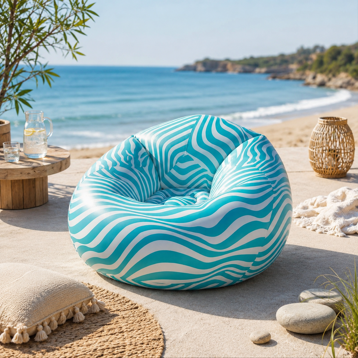 Pouf de jardin gonflable