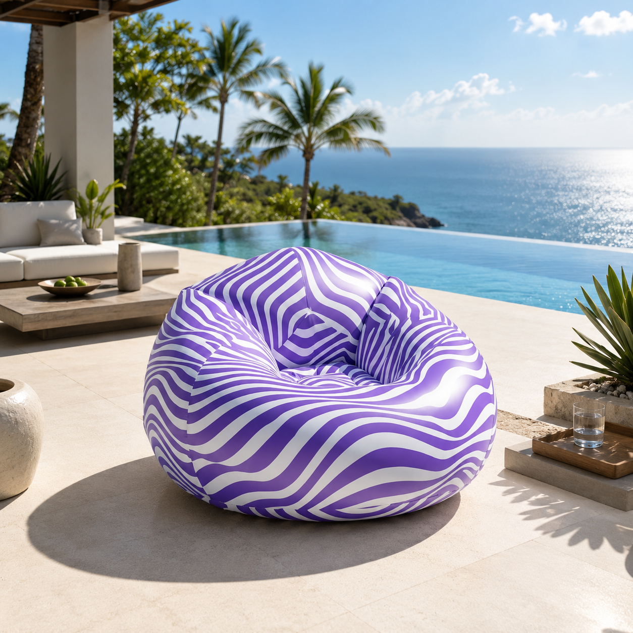 Pouf de jardin gonflable