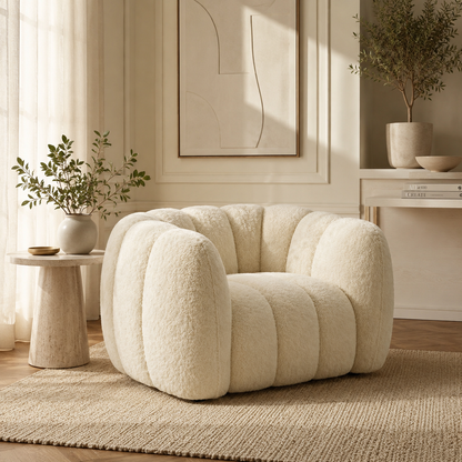 Fauteuil pouf bouclette