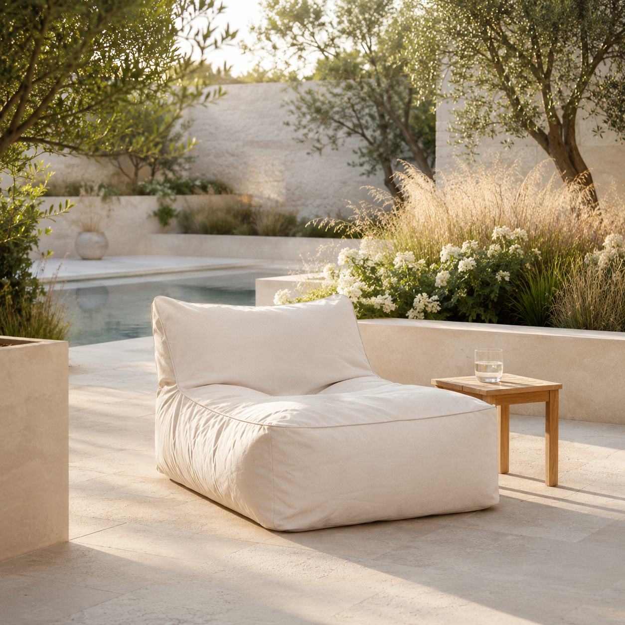 Fauteuil pouf de jardin