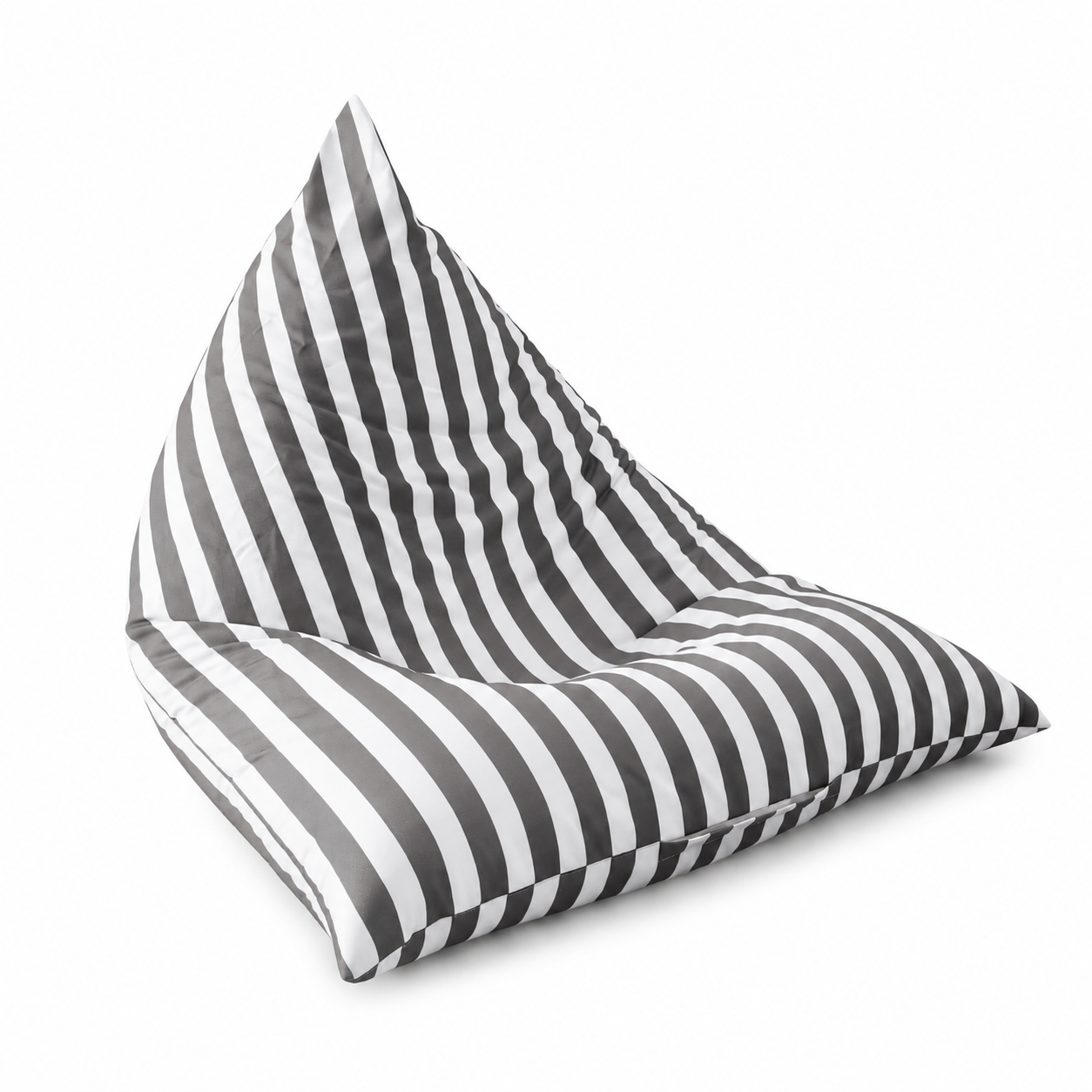 Pouf extérieur rayé