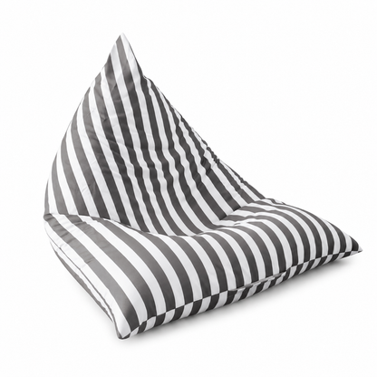 Pouf extérieur rayé