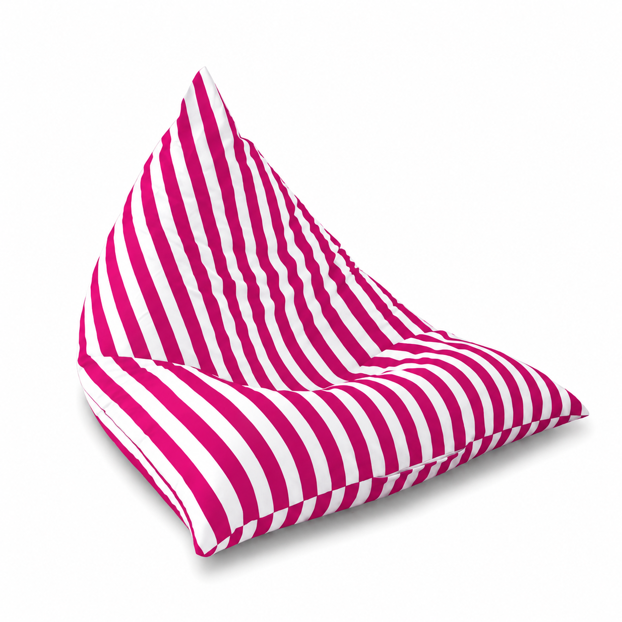 Pouf extérieur rayé