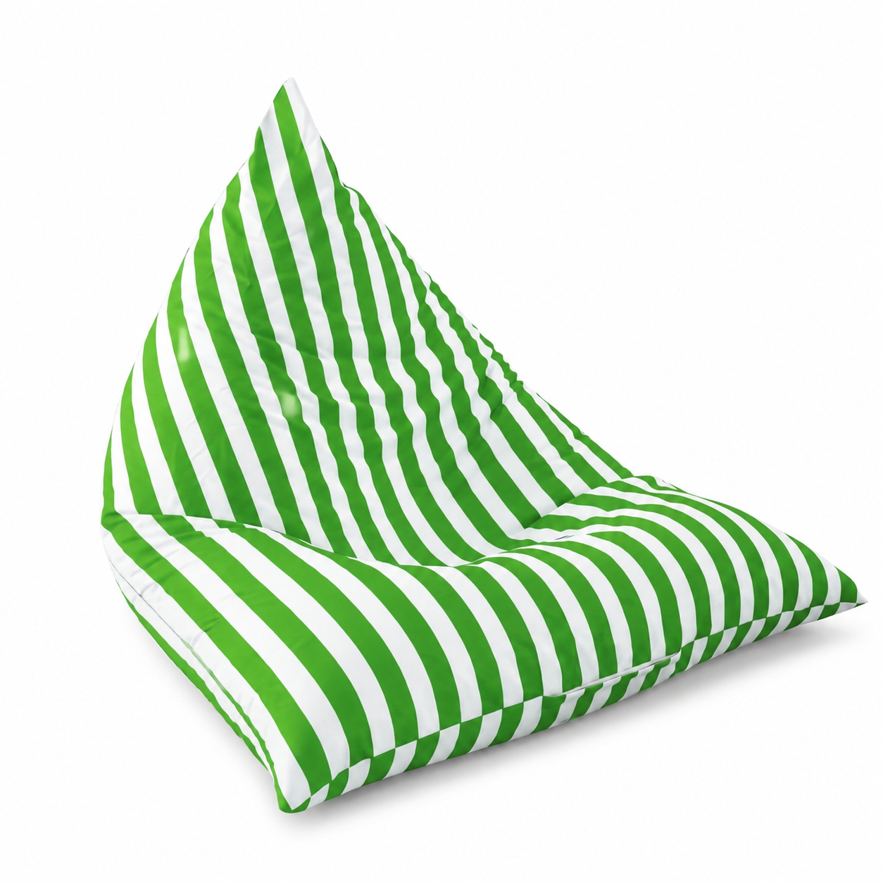 Pouf extérieur rayé