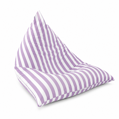 Pouf extérieur rayé