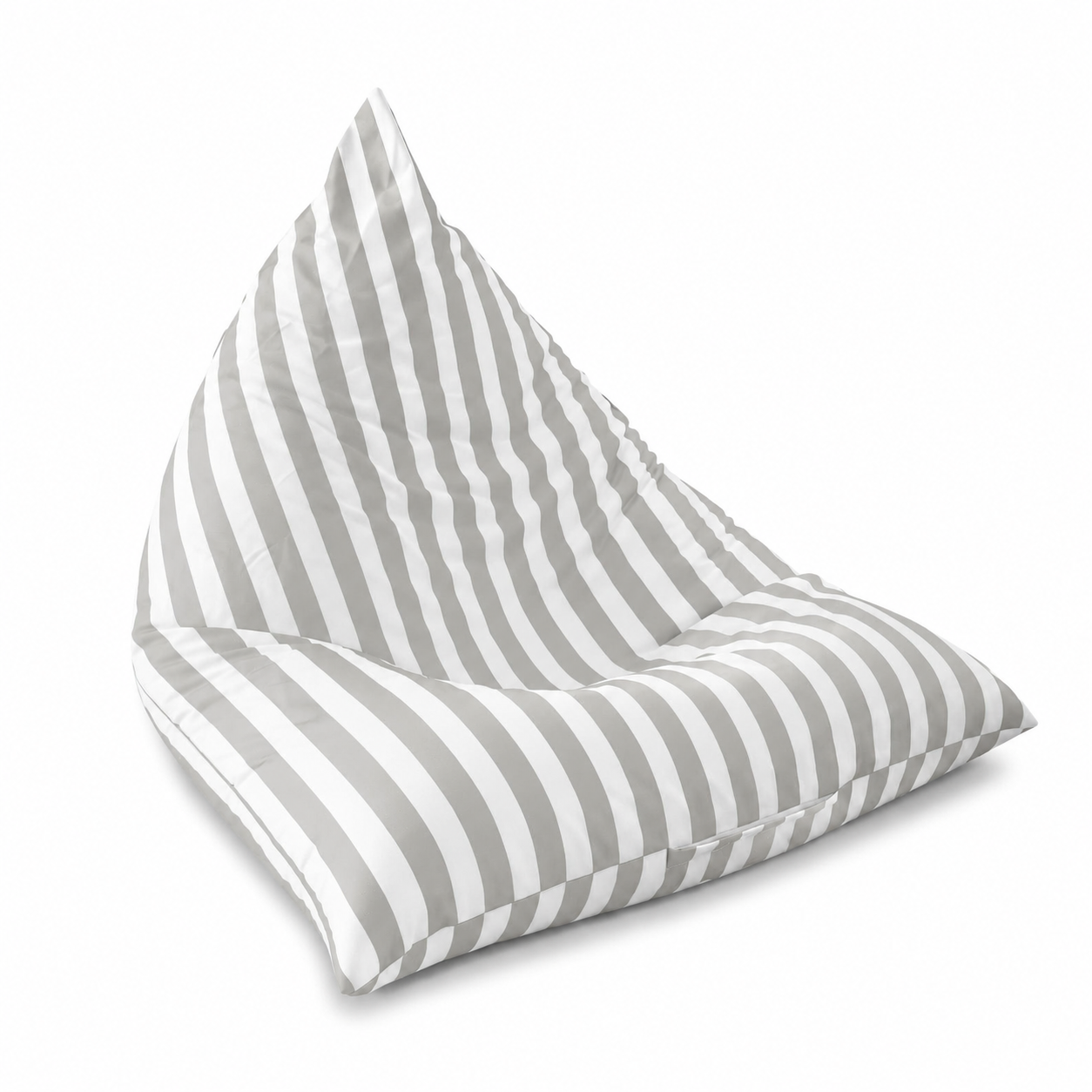 Pouf extérieur rayé