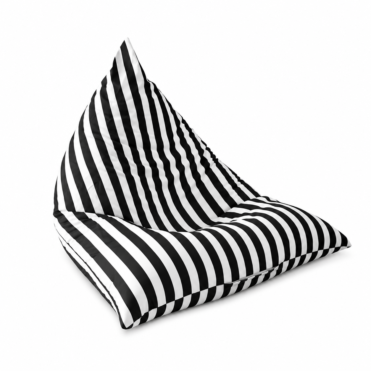 Pouf extérieur rayé