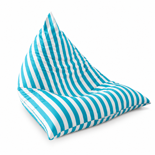 Pouf extérieur rayé