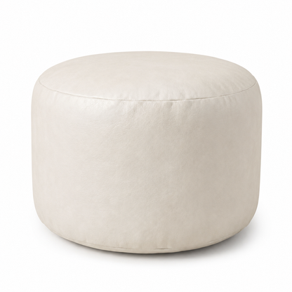 Pouf blanc rond
