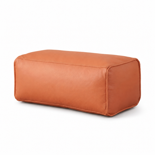 Pouf repose pied cuir