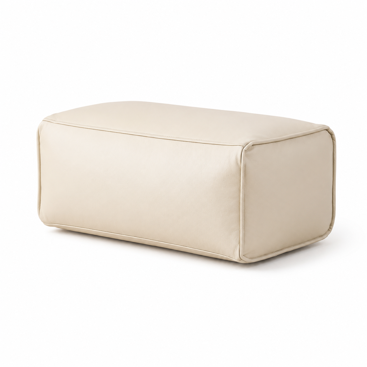 Pouf repose pied cuir
