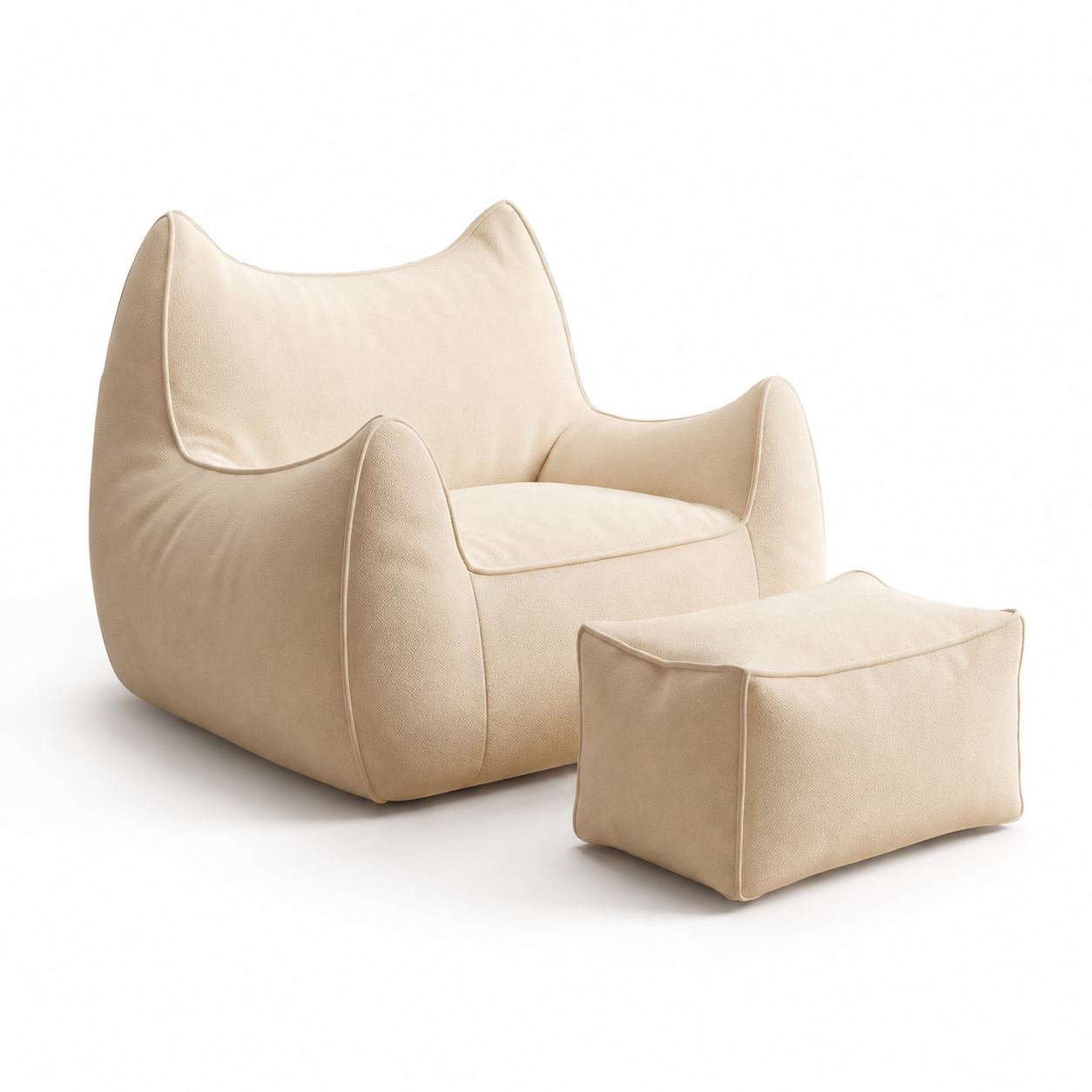 Fauteuil salon pouf