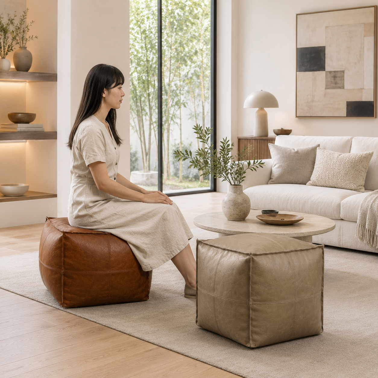 Pouf cube marocain
