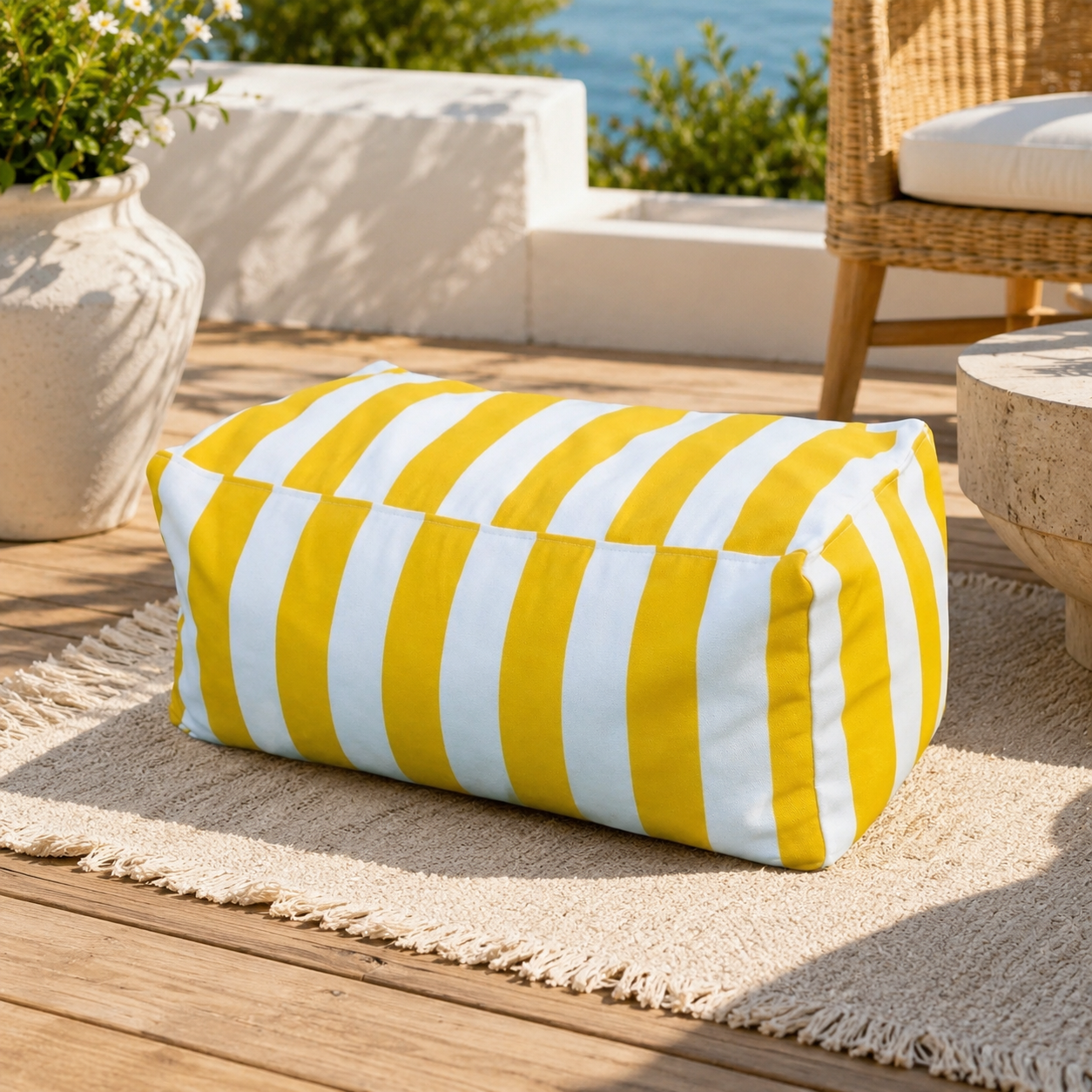 Repose-pied pouf extérieur imperméable