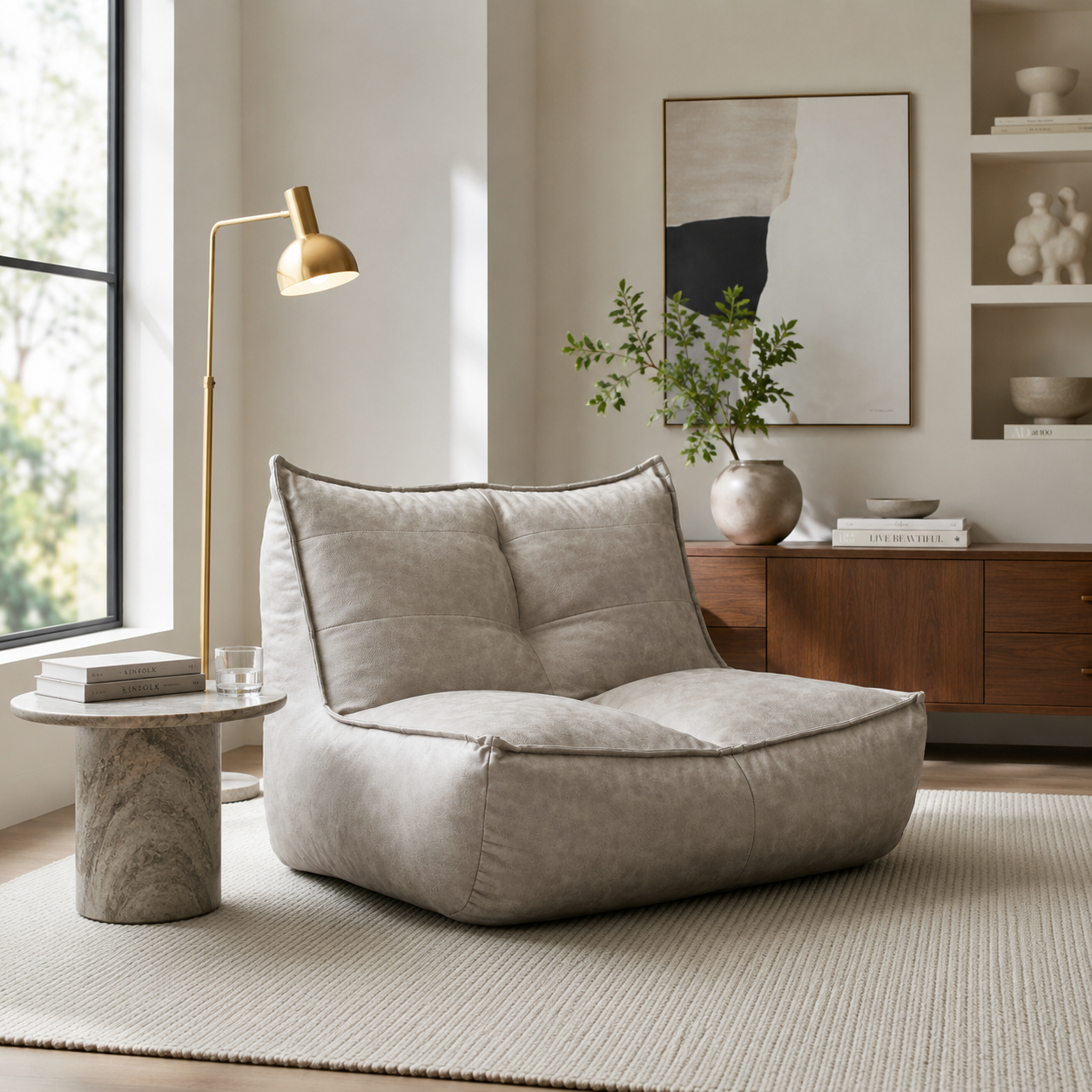 Fauteuil pouf vintage