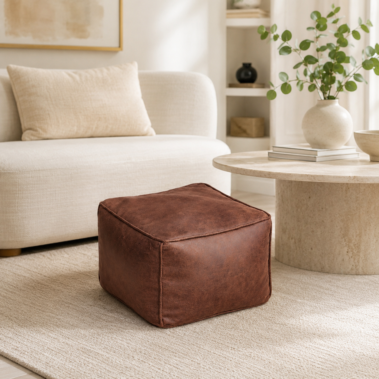 Pouf repose-pied cube