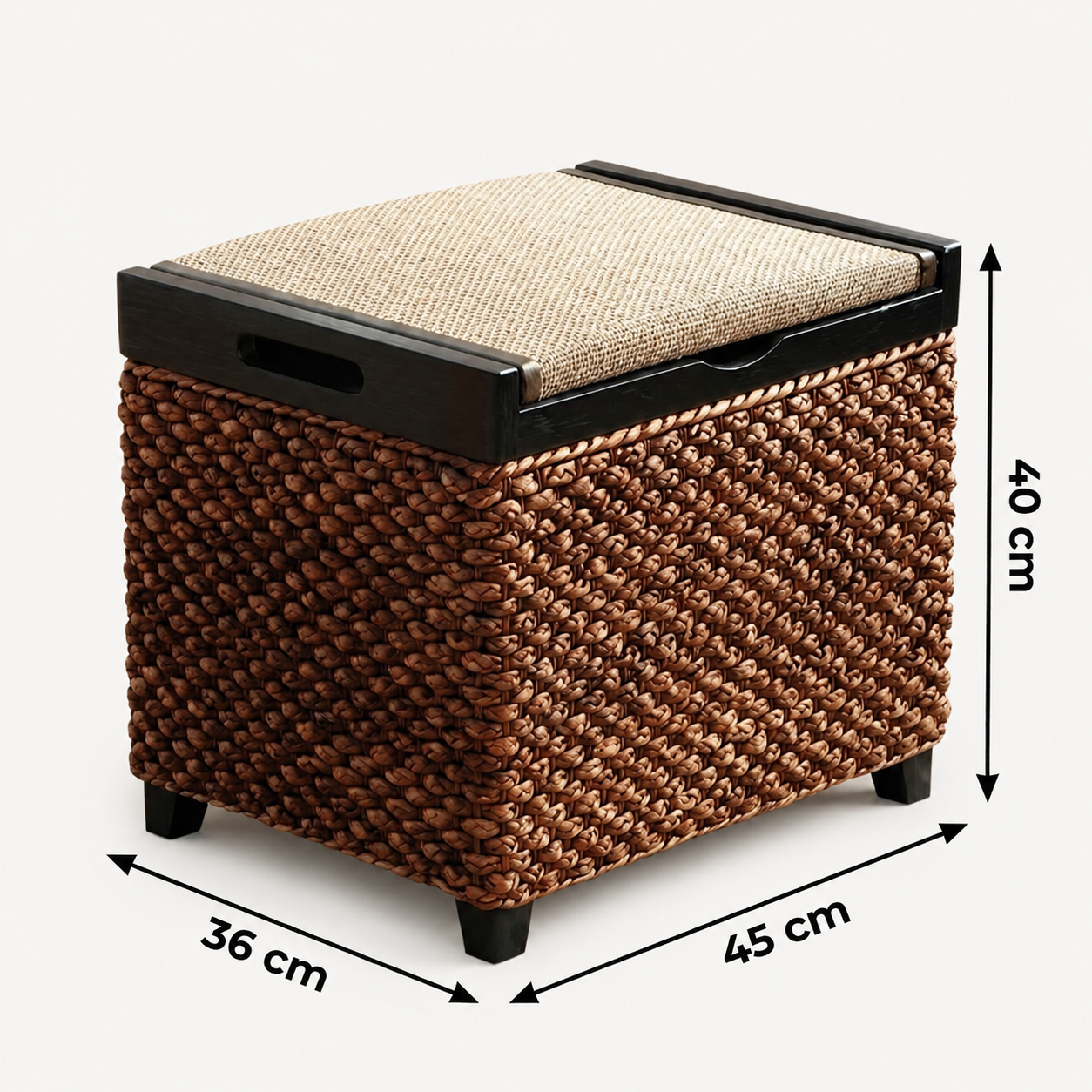 Pouf rangement bois
