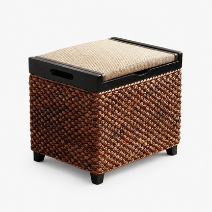 Pouf rangement bois