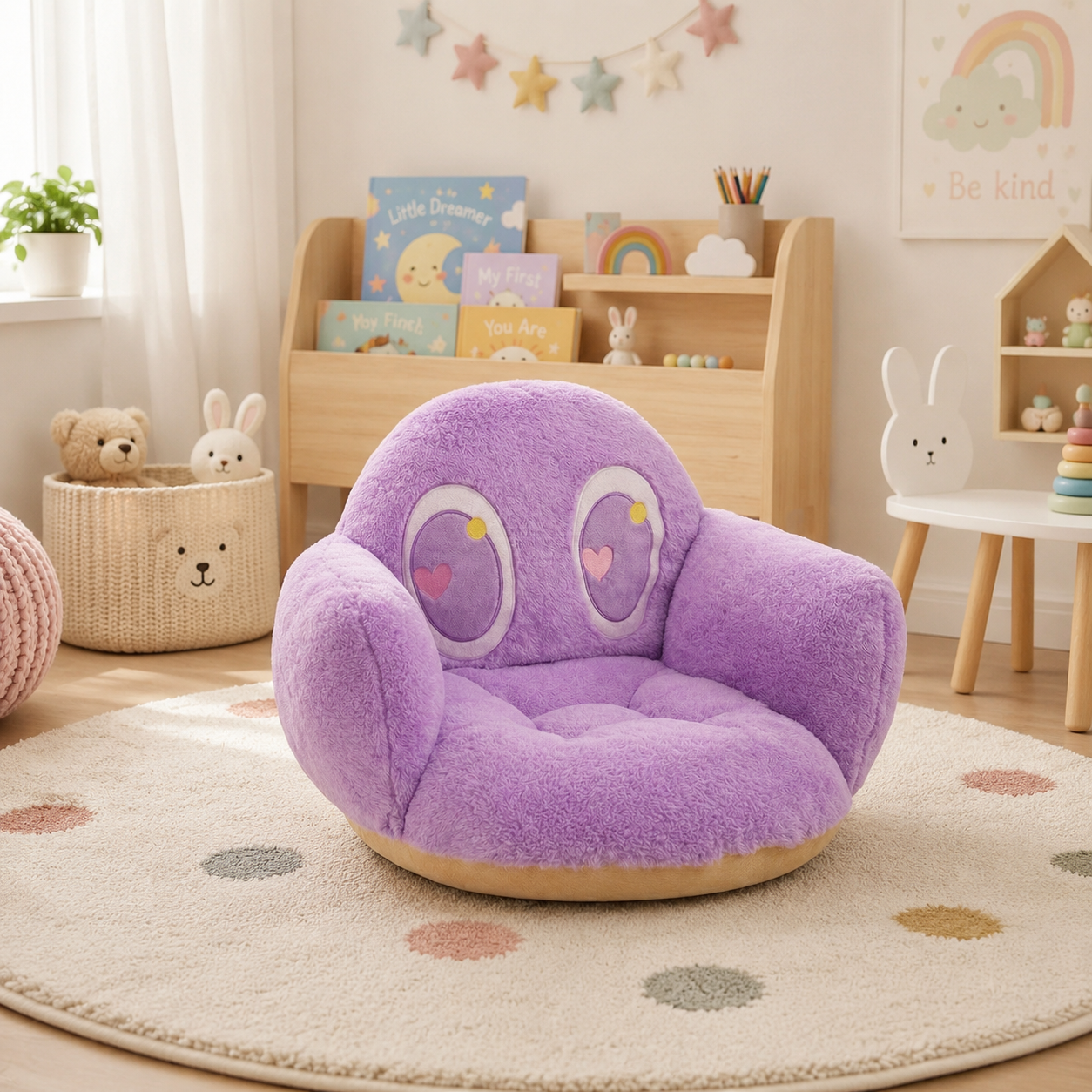 Pouf violet pour enfant