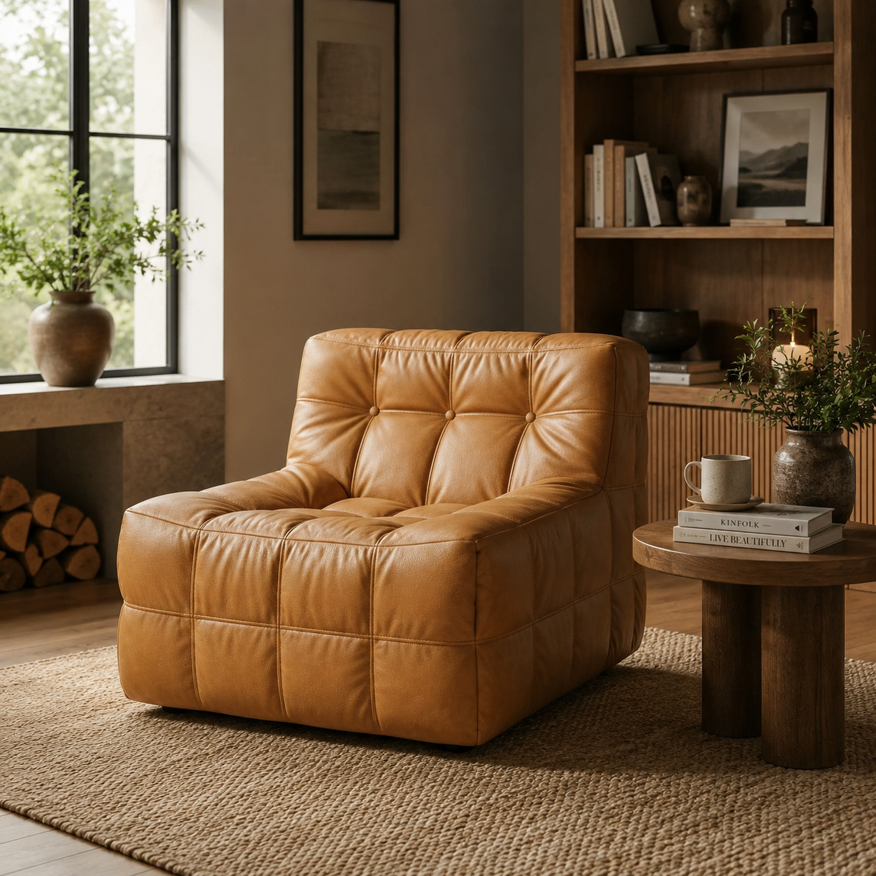 Pouf fauteuil élégant