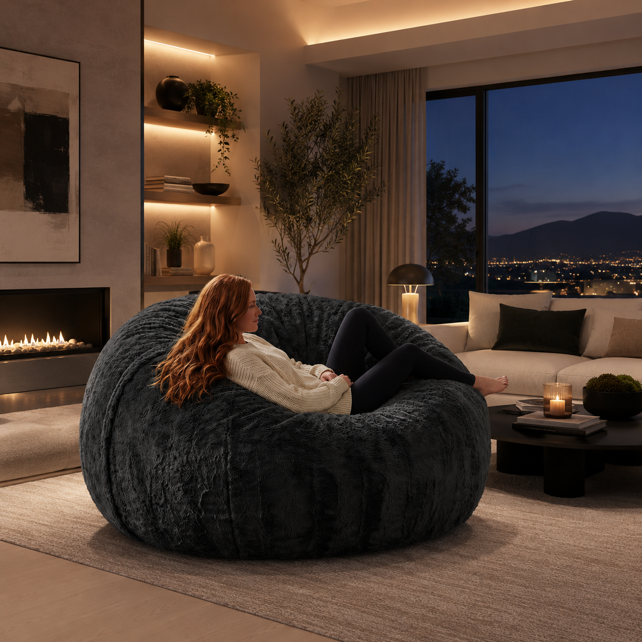 Pouf poire géant