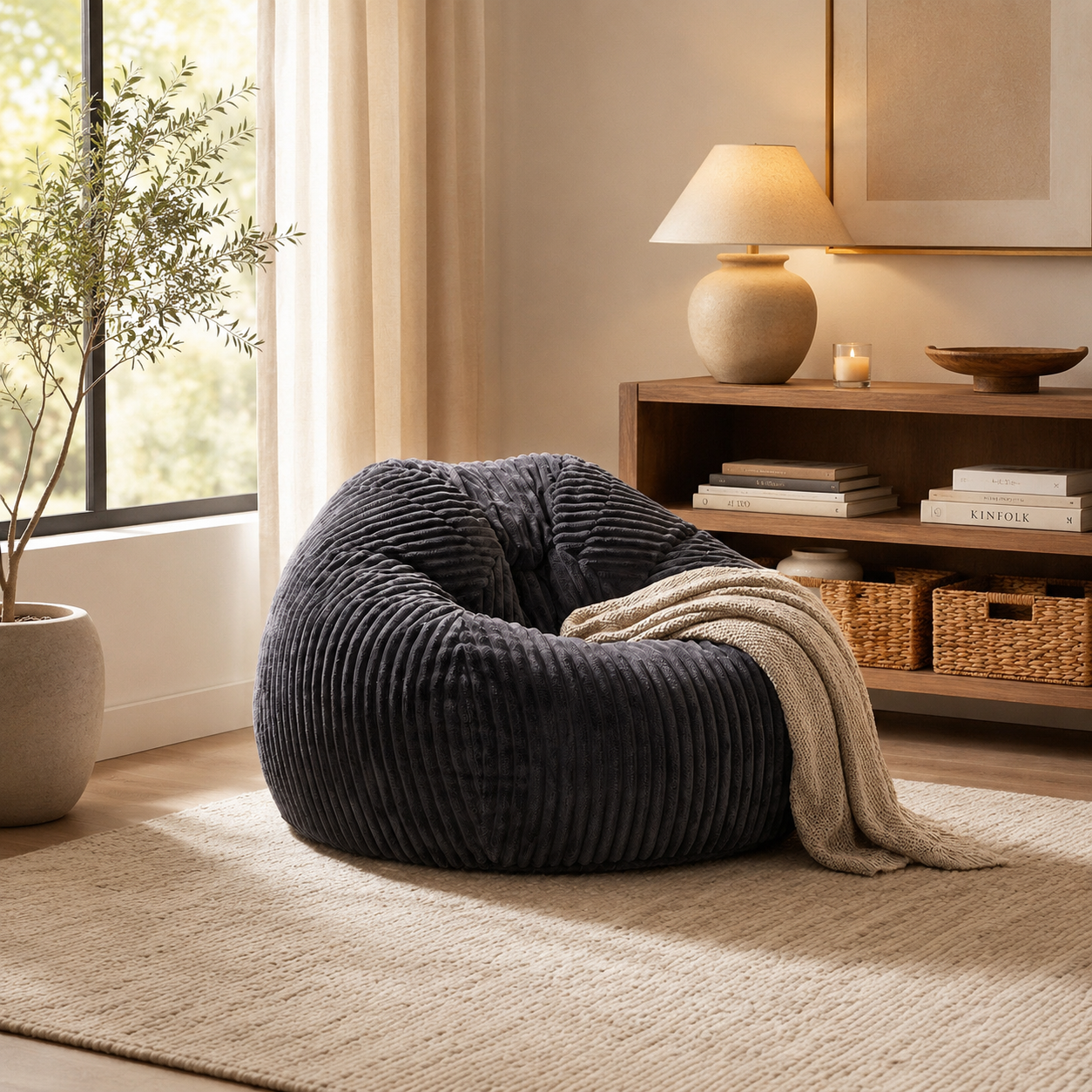 Pouf poire confortable