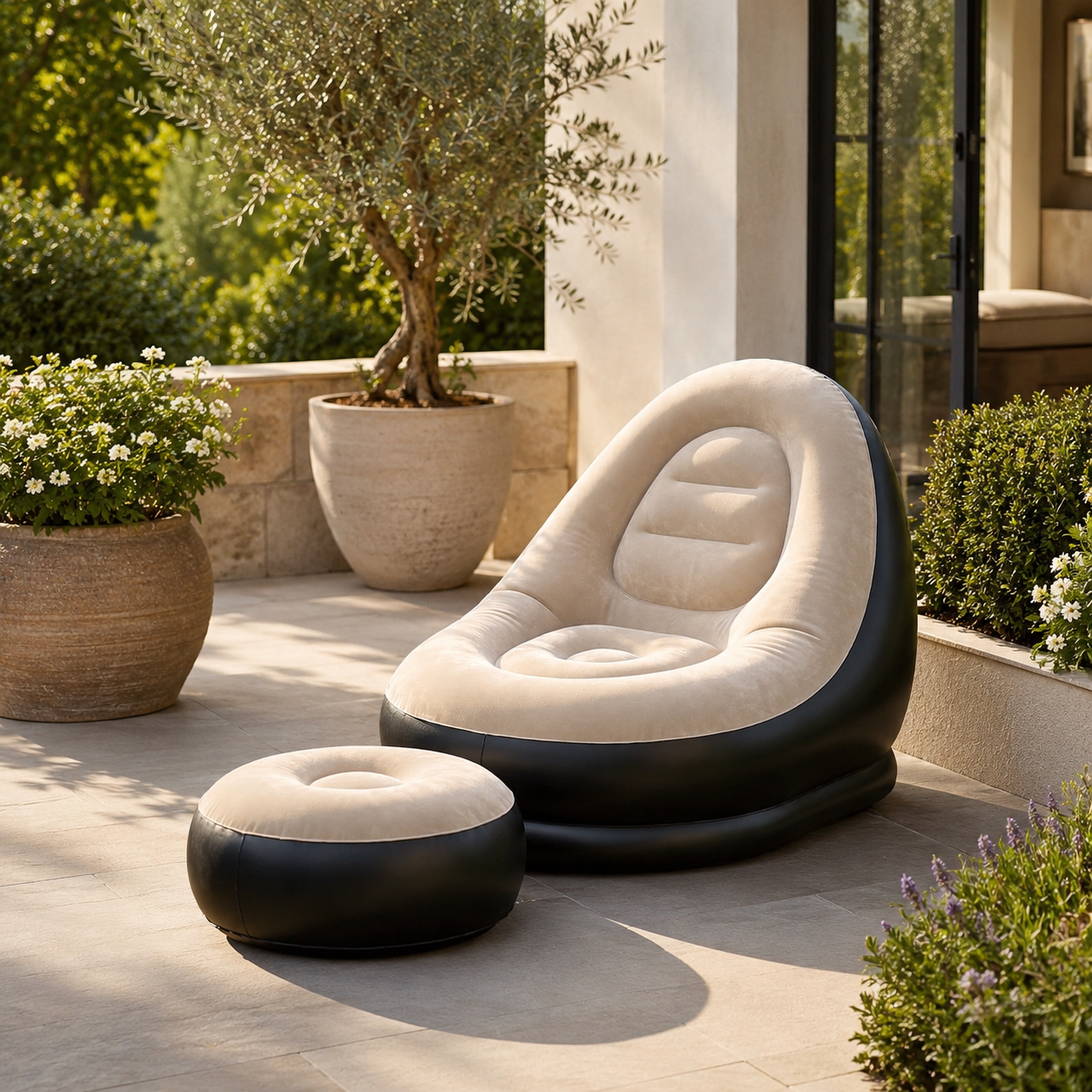 Pouf extérieur gonflable