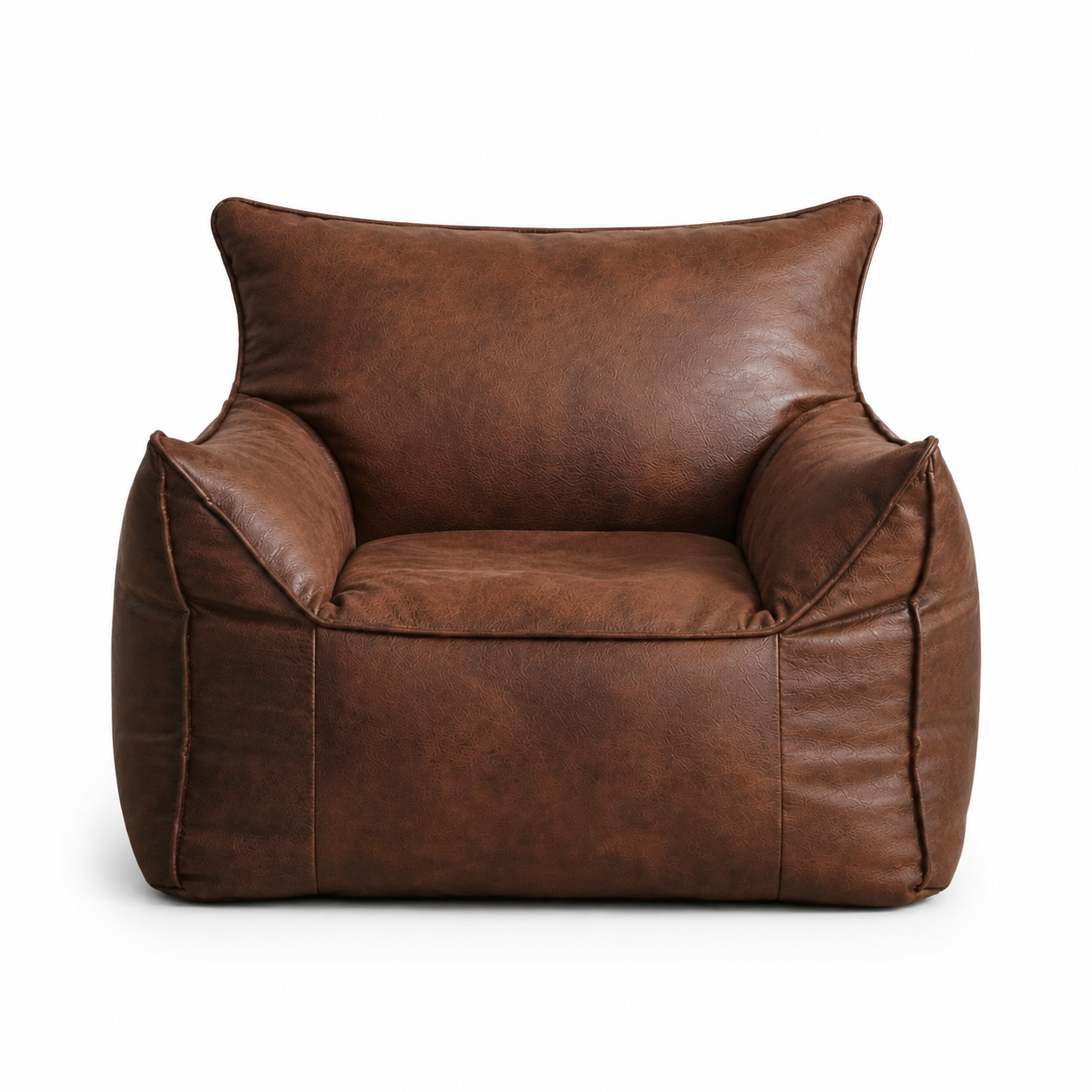 Fauteuil pouf en cuir