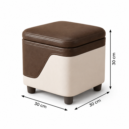 Pouf coffre cuir