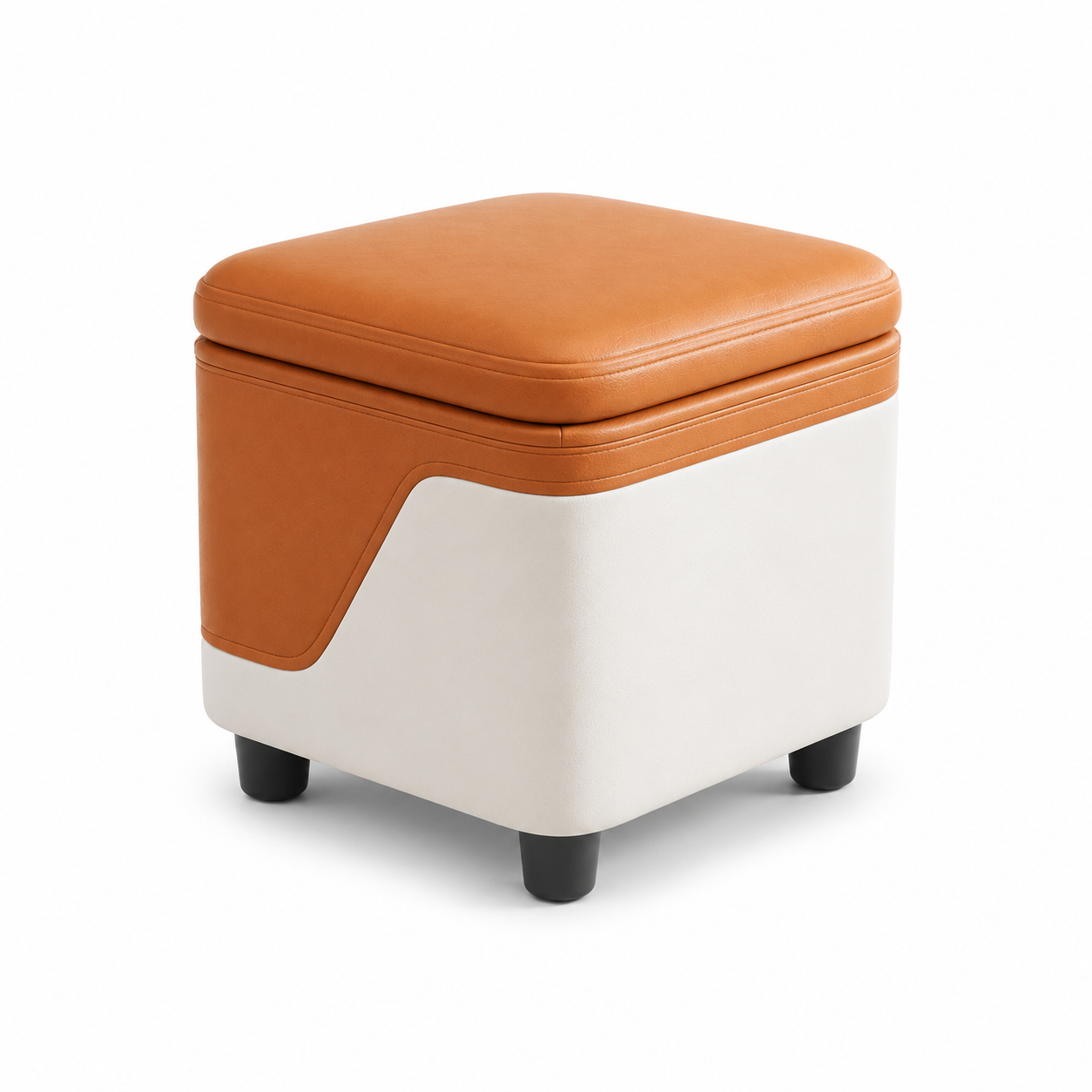 Pouf coffre cuir