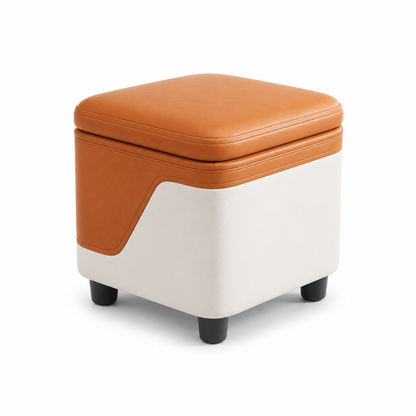 Pouf coffre cuir