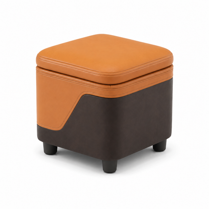 Pouf coffre cuir