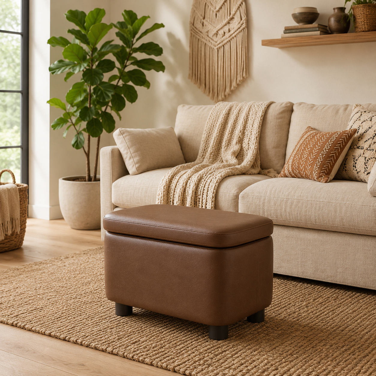 Coffre rangement pouf