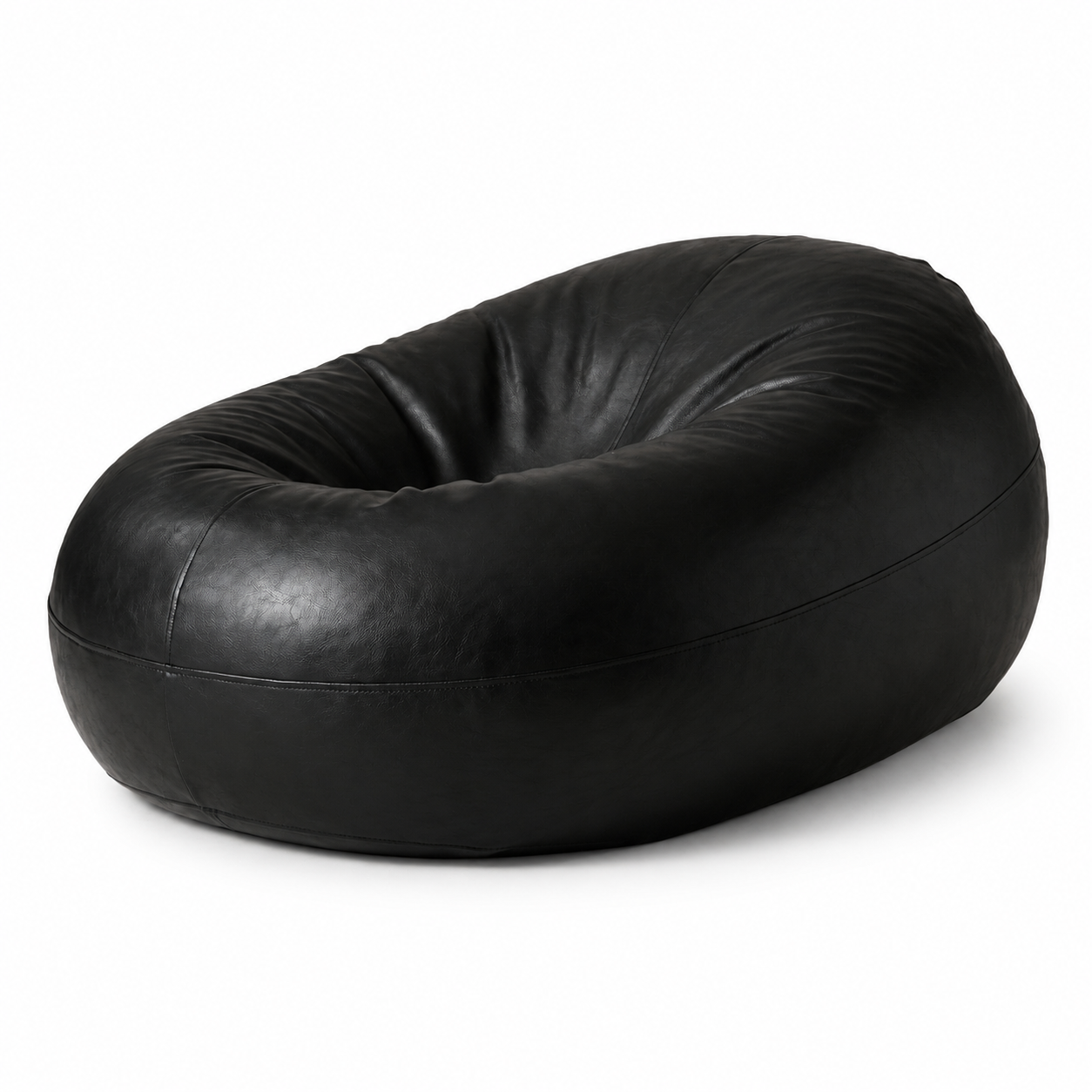 Pouf rond en cuir