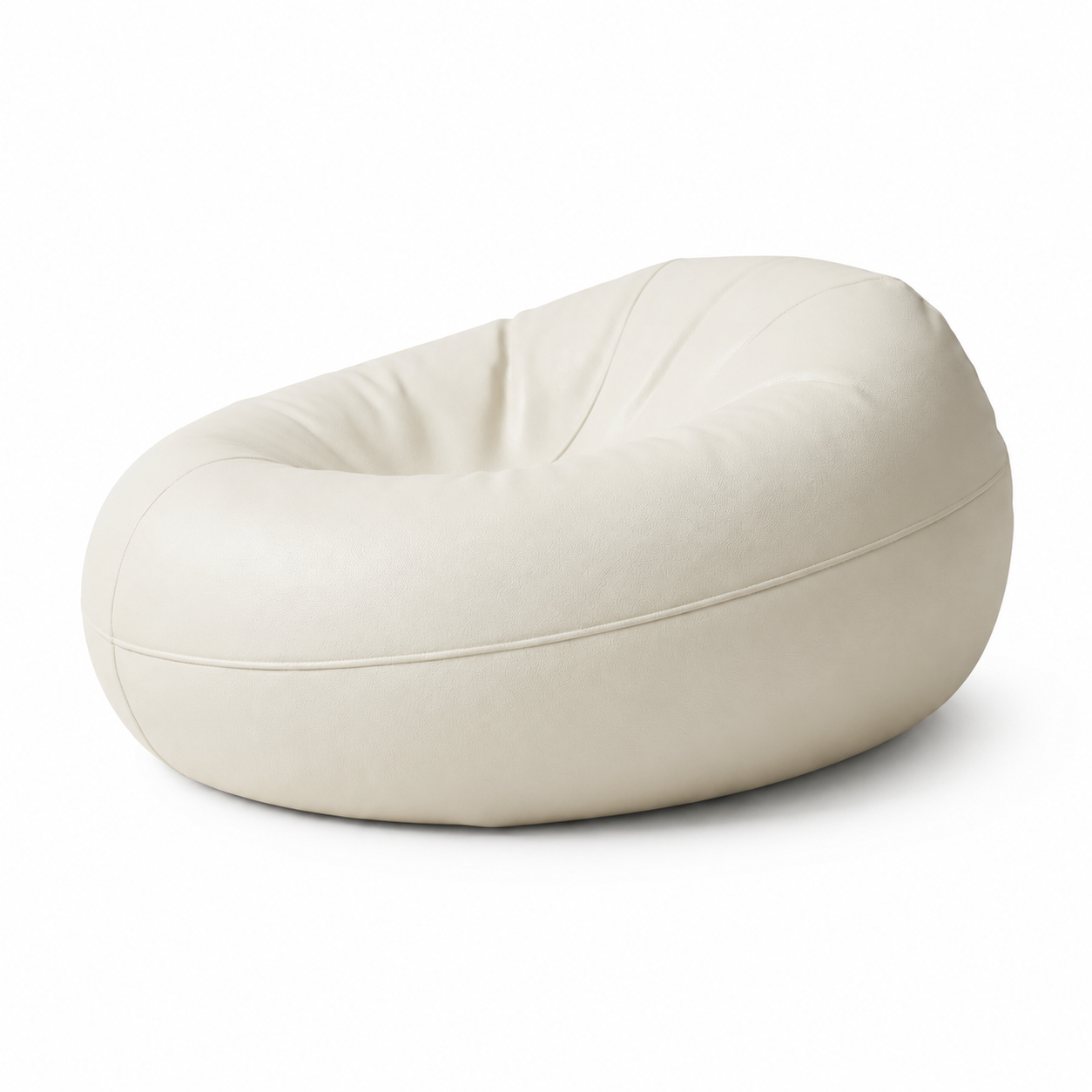 Pouf rond en cuir