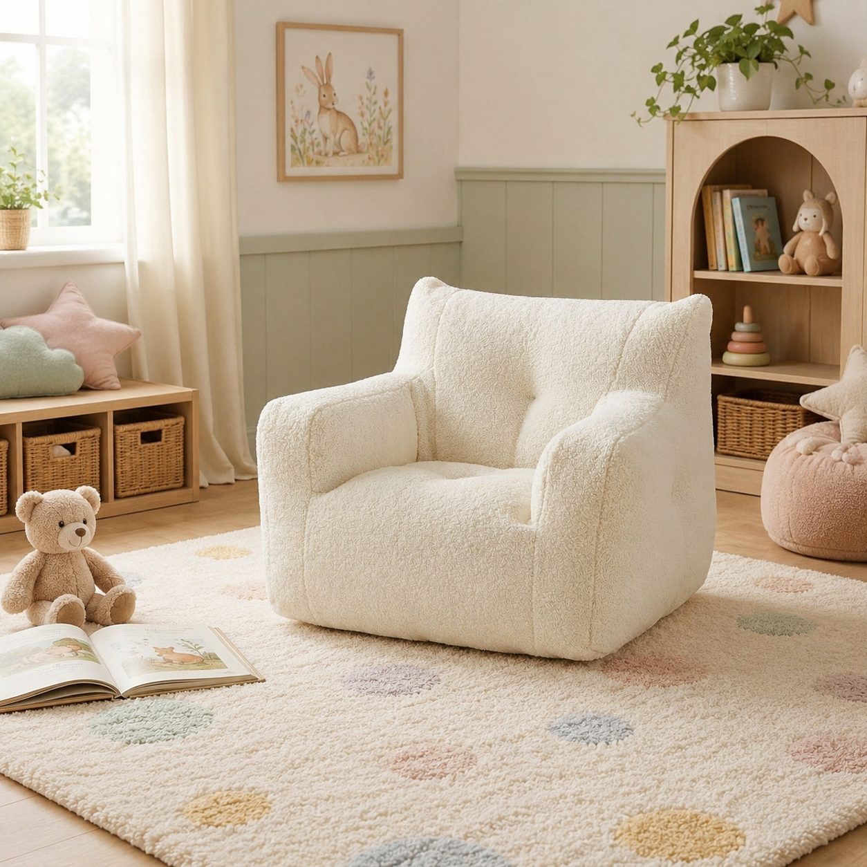 Pouf fauteuil enfant bouclette