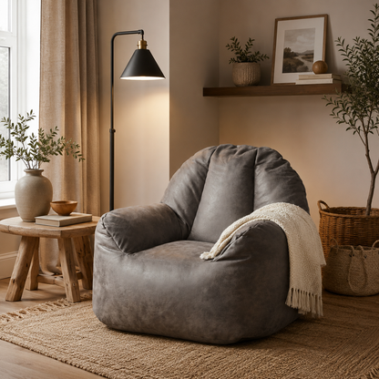 Pouf en cuir premium