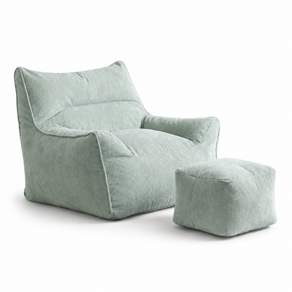 Fauteuil avec pouf intégré