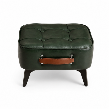 Pouf design cuir marron
