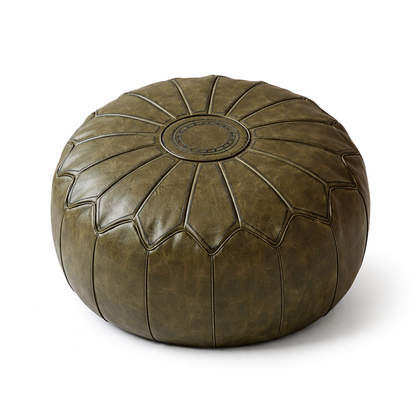 Pouf cuir marocain