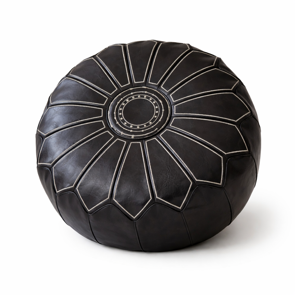 Pouf cuir marocain