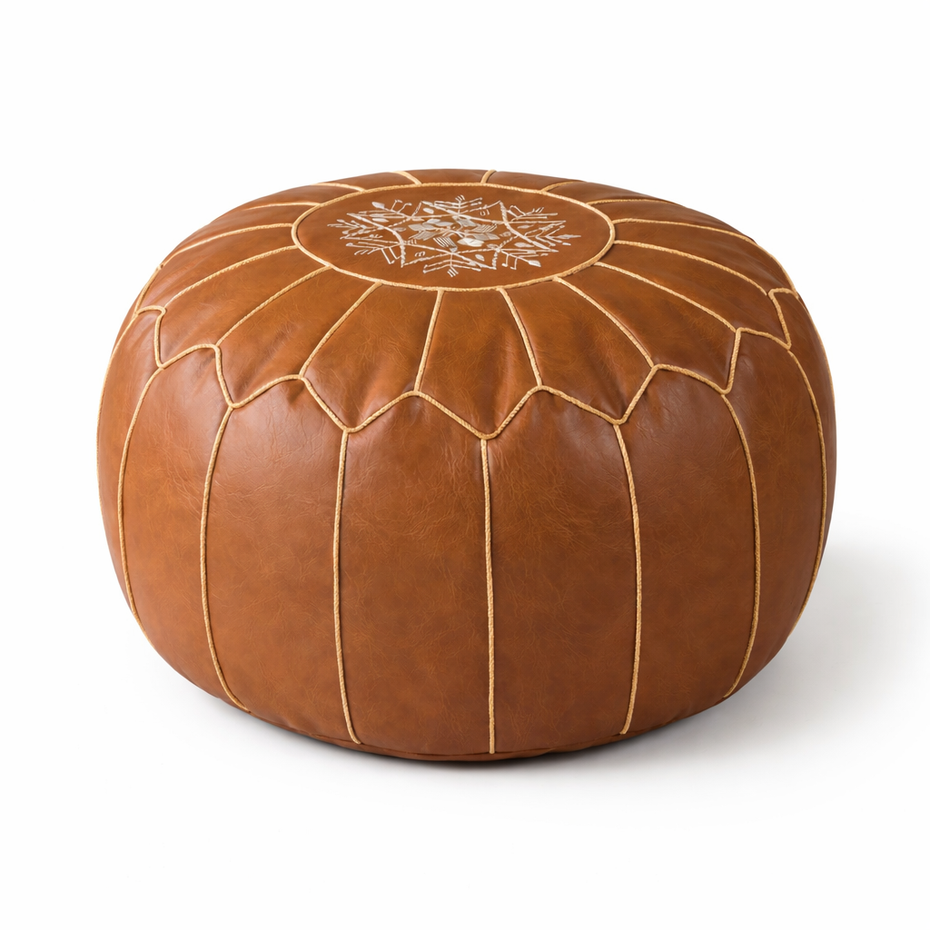 Pouf en cuir marocain
