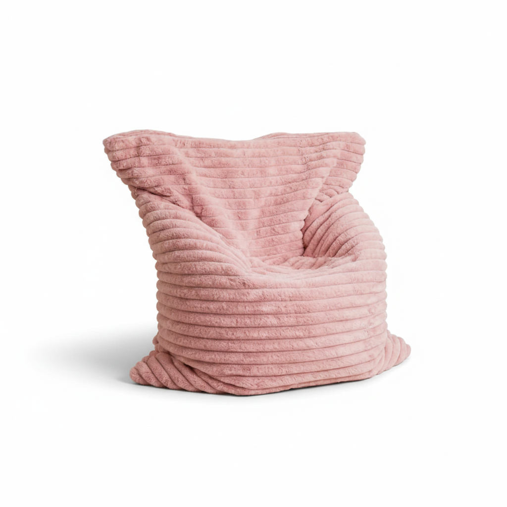 Gros pouf Rose fond blanc